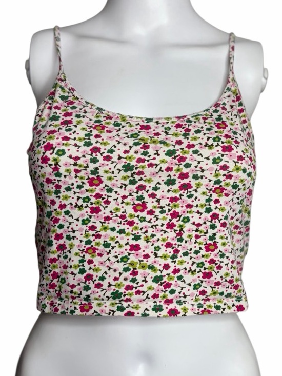 Brandy Melville Tops - Brandy Melville Floral Pink & Green Cropped Cami Tank Top Small